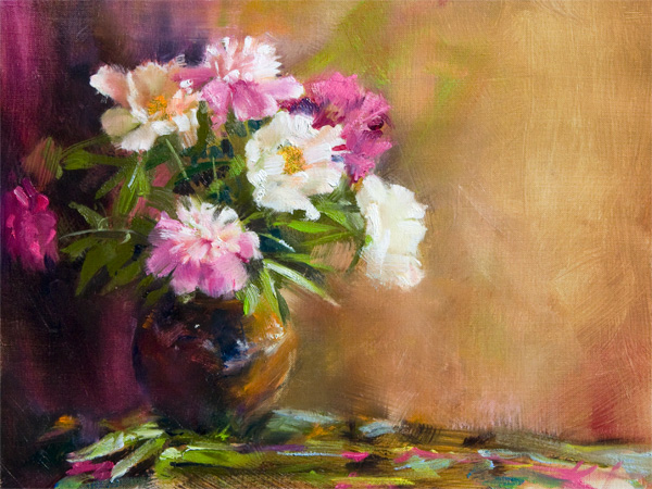 Peonies in Richard Foye Vase
