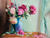 Peonies in a Blue Glass Vase